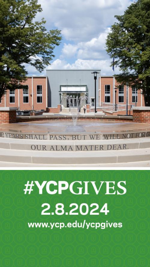 YCP Fountain pictured with #YCPGives February 8, 2024