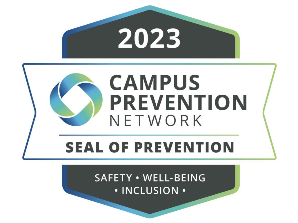 The 2023 Campus Prevention Network Seal of Prevention logo. 