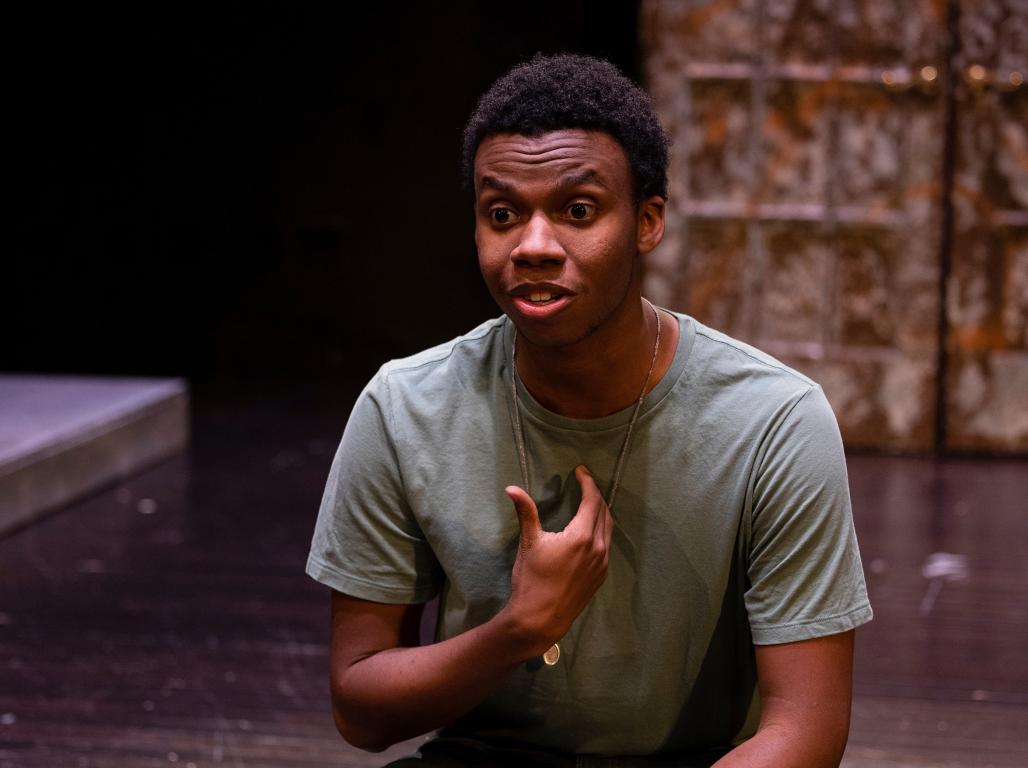 Acell Spencer, the lead actor in the play, "Because They Have No Words."