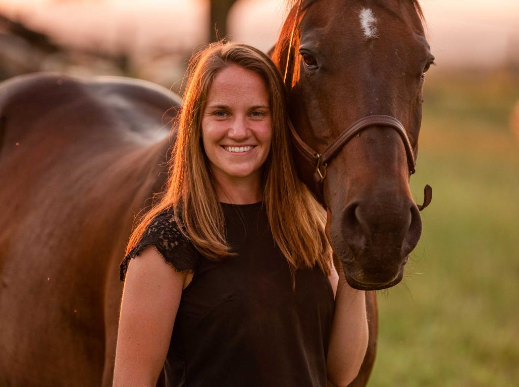 Danielle Denlinger '16 with her horse