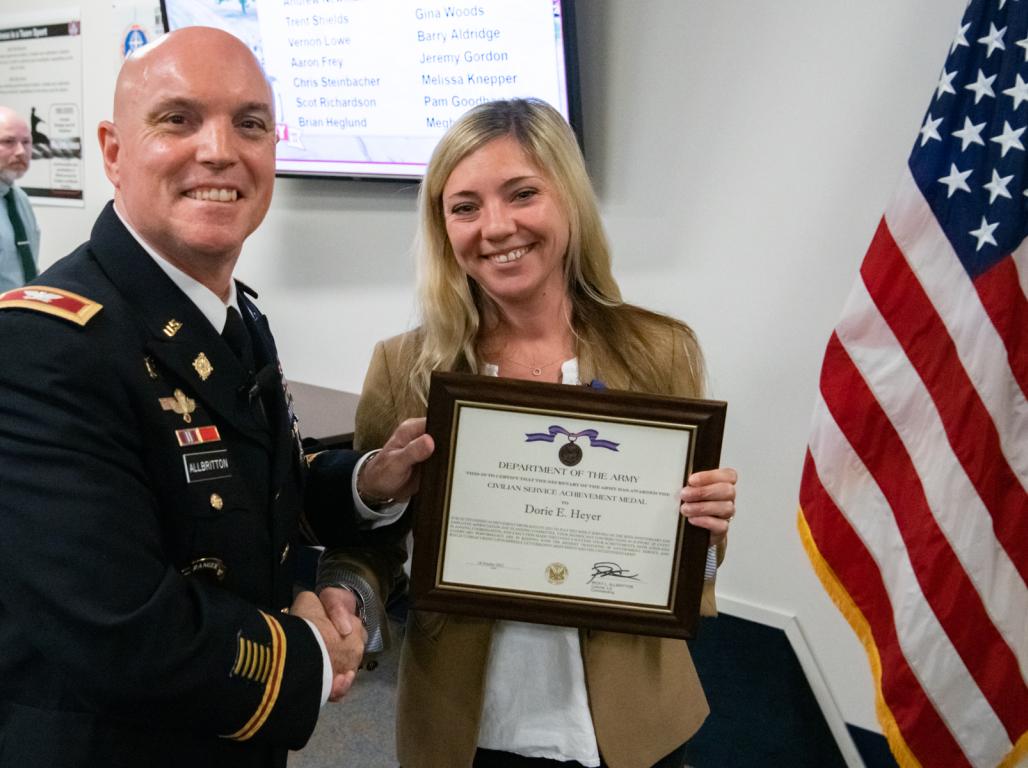 Dorie Heyer '12, alumni and currently working for the Department of the Army in public affairs