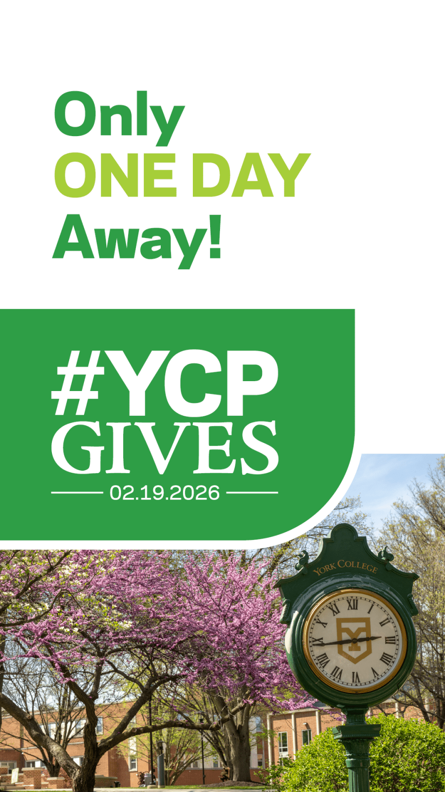 Only one day away! #YCPGives 2.19.2026