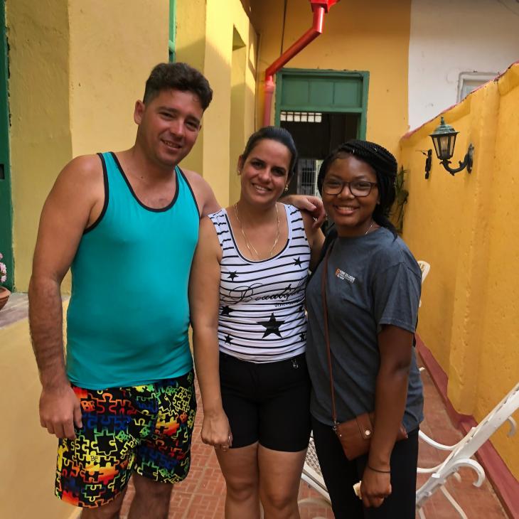 Student in Cuba on a study abroad retreat