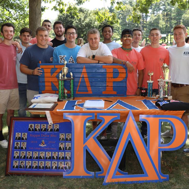 A fraternity at the Involvement Fair.