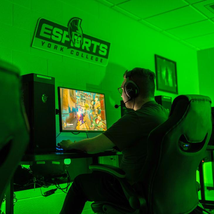 An esports gamer playing a game.
