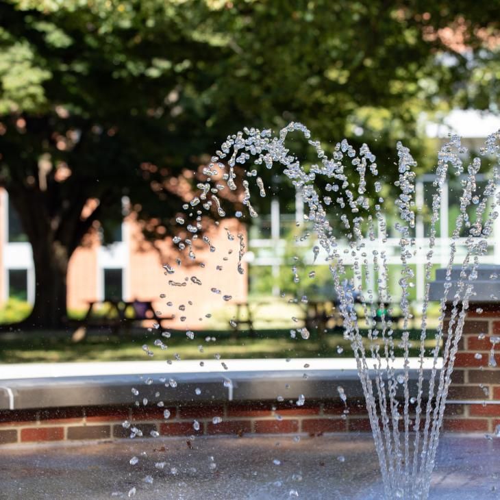 Picture of the fountain at York College's main campus