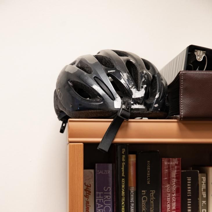 Dr. Osowski's bicycle helmet.